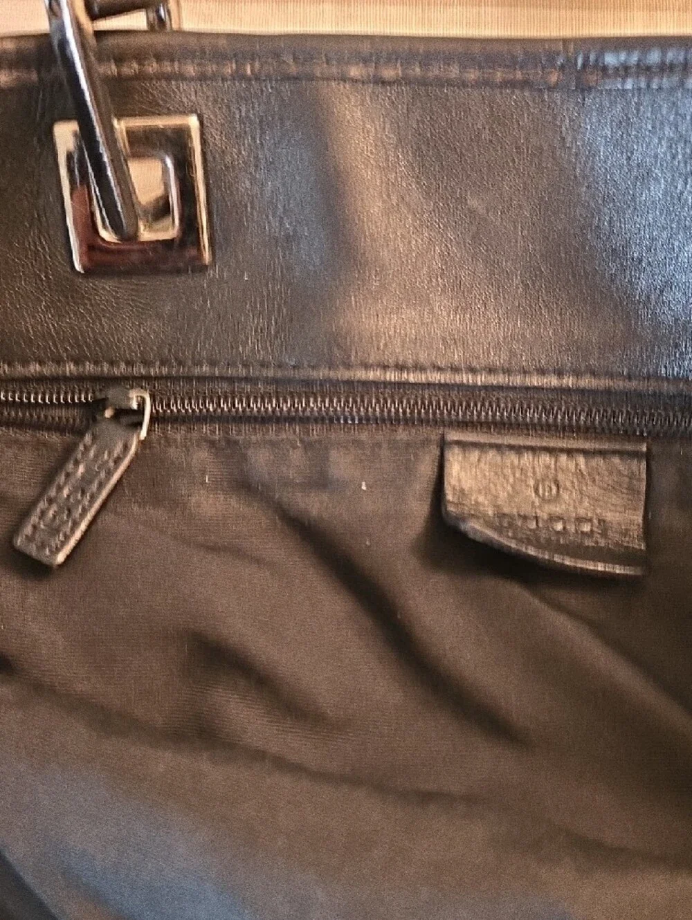 Designer Authentic Gucci Monogram Tote Bag in Charcoal Black - Picture 3 of 7